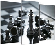 LIOX Still life painting of silver chess, 150 × 100 cm, three-piece - Painting