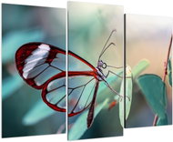 LIOX Painting butterfly with transparent wings, 150 × 100 cm, three-piece - Painting