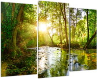 LIOX Painting of a forest river, 120 × 80 cm, three-piece - Painting