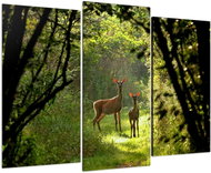 LIOX Painting of a fawn howling in the forest, 60 × 40 cm, three-piece - Painting