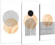 LIOX Modern abstraction painting circles and stripes, 120 × 80 cm, three-piece - Painting