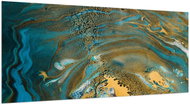 LIOX XL Painting blue-gold abstraction, 300 × 150 cm - Painting