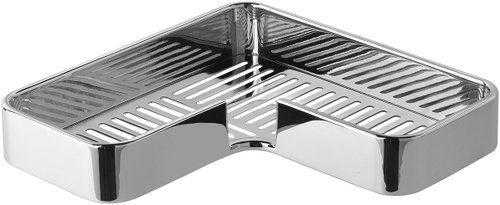 GEDY Il GIGLIO Corner Bathroom Shelf, for Rawlplugs, Silver A98313 - Bathroom Shelf - Main image