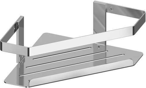 METAFORM MYLINE Corner Bathroom Shelf, Screw-in, Silver 105T12100 - Bathroom Shelf - Main image