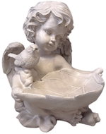 Prodex Anděl s listem a ptáčkem velký 25 × 21 cm - Angel Statue