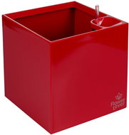 PLASTKON Květináč samozavlažovací CUBICO, 21cm, červený - Flower Pot