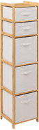 5FIVE SIMPLY SMART Tall bamboo shelf TIDY with 5 fabric baskets, 144,3 cm - Shelving Unit