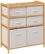 5FIVE SIMPLY SMART Bamboo shelf TIDY with textile baskets, 78,5 cm - Shelving Unit