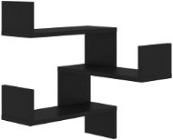 Shumee nástenná rohová polica čierna 40 × 40 × 50 cm drevotrieska - Polica