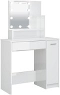 Shumee Toaletný stolík s LED lesklý biely 86,5 × 35 × 136 cm - Toaletný stolík