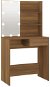 Shumee Toaletný stolík s LED hnedý dub 74,5 × 40 × 141 cm - Toaletný stolík
