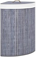 Shumee Rohový bambusový koš na prádlo šedý 60 l - Koš na prádlo
