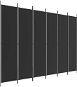 Shumee 6-dielny paraván čierny 300 × 220 cm textil - Paraván