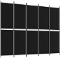 Shumee 5dílný paraván černý 250 × 200 cm textil - Paraván