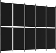 Shumee 5-dielny paraván čierny 250 × 200 cm textil - Paraván