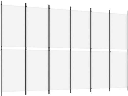 Shumee 6dílný paraván bílý 300 × 200 cm textil - Paraván - Main image