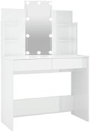 Shumee Toaletný stolík s LED lesklý biely 96 × 40 × 142 cm - Toaletný stolík
