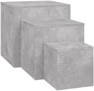 Shumee Odkládací stolky 3 ks betonově šedé dřevotříska - Odkládací stolek
