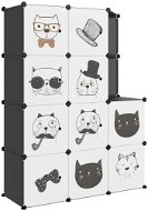 Detská modulárna skriňa s 10 úložnými boxmi čierna PP - Botník