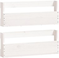 Nástenné botníky 2 ks biele 59 × 9 × 23 cm masívne akáciové drevo - Botník