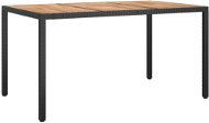 Shumee Zahradní stůl 150 × 90 × 75 cm polyratan a akáciové dřevo černý - Zahradní stůl