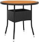 Shumee Záhradný stôl 80 × 75 cm akáciové drevo a polyratan čierny - Záhradný stôl