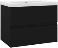 Kúpeľňová skrinka SHUMEE Skrinka so zápustným umývadlom, drevotrieska, čierna, 61 × 39,5 × 18,5 cm - Koupelnová skříňka