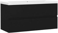 SHUMEE Skříňka se zápustným umyvadlem, dřevotříska, černá, 91 × 39,5 × 18,5 cm - Koupelnová skříňka