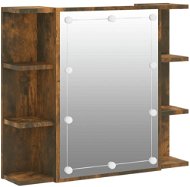 SHUMEE Zrcadlová skříňka s LED, kouřový dub, 70 × 16,5 × 60 cm - Koupelnová skříňka
