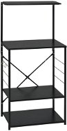 SHUMEE Skříňka na mikrovlnku, černá, 60 × 39,6 × 123 cm, kompozitní dřevo - Regál