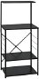 SHUMEE Skrinka na mikrovlnku, čierna, 60 × 39,6 × 123 cm, kompozitné drevo - Regál