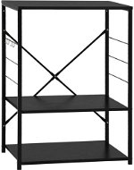 SHUMEE Skříňka na mikrovlnku, černá, 60 × 39,6 × 79,5 cm, kompozitní dřevo - Regál