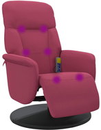 Shumee polohovací s podnožkou vínové, samet - Massage Chair