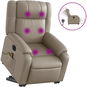 Shumee elektrické zvedací polohovací, cappuccino koženka 3205177 - Masážní křeslo