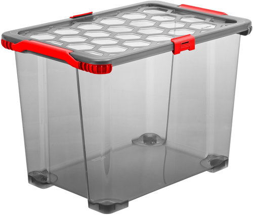 ROTHO Evo tota l Box mit Rädern 65 l transparent anthrazit - Aufbewahrungsbox - Hauptbild