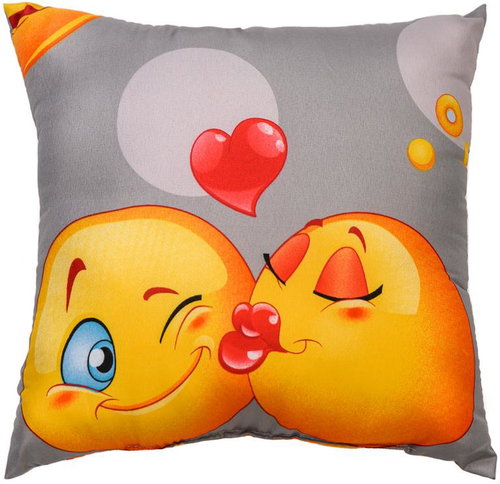 Simontex Dekorační polštářek z mikrovlákna, Emoji šedý - Pillow - Main image