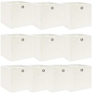 SHUMEE Úložné boxy 10 ks 32 × 32 × 32 cm bílé textil - Úložný box