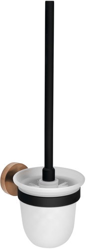 SAPHO LARISSA Wall-Mounted, Frosted Glass, Black/Copper WS008BC - Toilet Brush - Main image