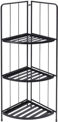 Home Styling Collection Corner flower stand with shelves, 90 cm, metal, black - Flower Stand - Main image