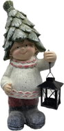 PRODEX Christmas decoration - boy with lantern, leaf cap, 46 × 20 cm - Christmas Decoration