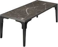 TecTake Rattan table Foggia 196 × 87 × 76 cm, grey - Garden Table