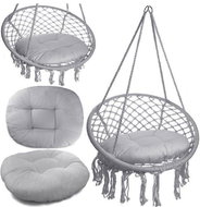 TEXTILOMANIE Hanging armchair Jules with cushion, grey - Hanging Chair