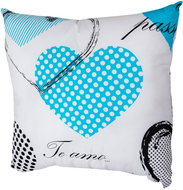 TEXTILOMANIE Dekorační polštářek Srdce tyrkysový - Pillow