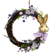 DOMMIO Easter decoration - Wicker wreath with bunny, diameter 30 cm - Wreath