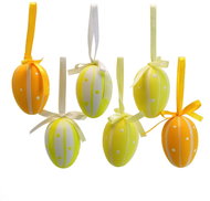 DOMMIO Easter eggs painted yellow 6 pcs, 6 × 4 cm - Easter Decoration
