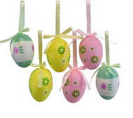 DOMMIO Easter eggs with flowers 6 pcs, 6 × 4 cm - Easter Decoration