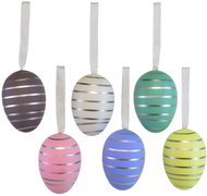 DOMMIO Easter eggs with stripes 6 pcs, 6 × 4 cm - Easter Decoration