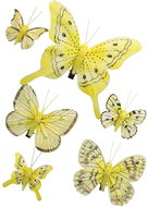 DOMMIO Butterflies with scraper 6 pcs, yellow - Easter Decoration
