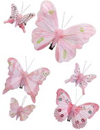 DOMMIO Butterflies with scissors 6 pcs, pink - Easter Decoration