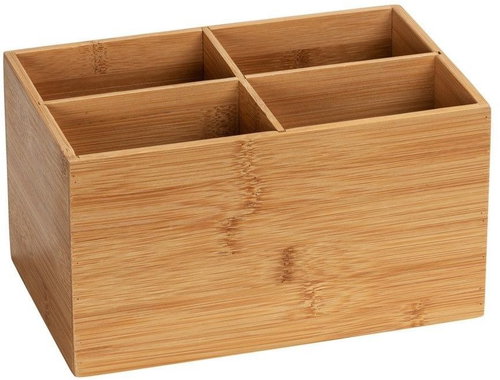 Wenko Bathroom organizer Terra, bamboo, 4 compartments - Makeup Organiser - Main image